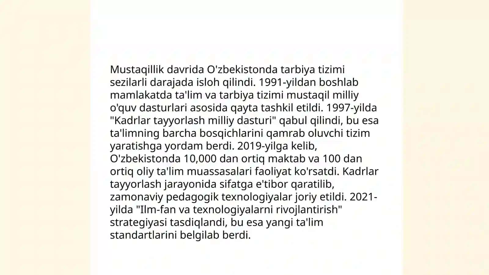 Mamlakatning tarbiyaviy tizimi uning mustaqillik milliy taraqqiyot yoʻli 4
