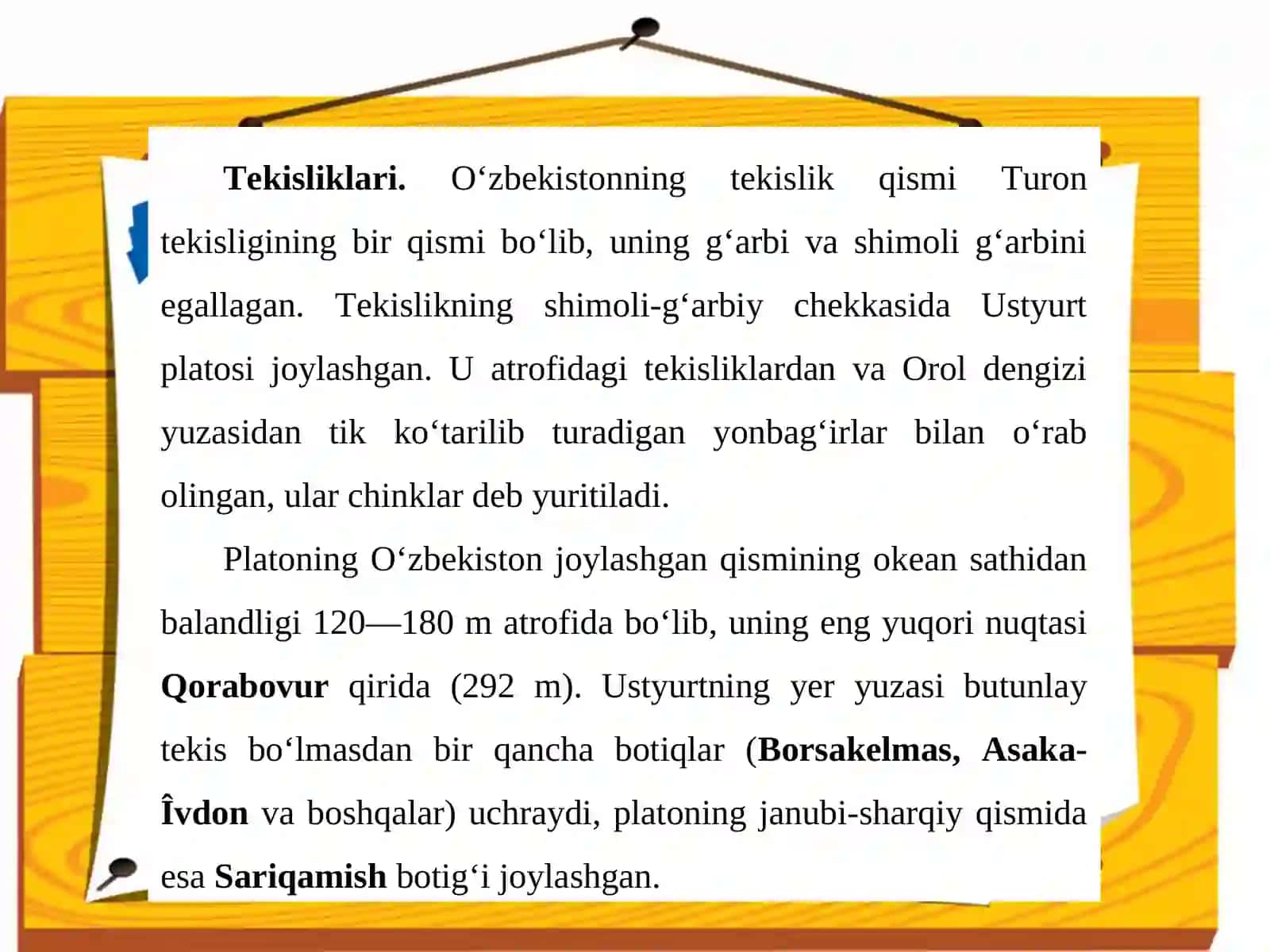 Yer yuzasi, geologik tuzilishi va foydali qazilmalari 4
