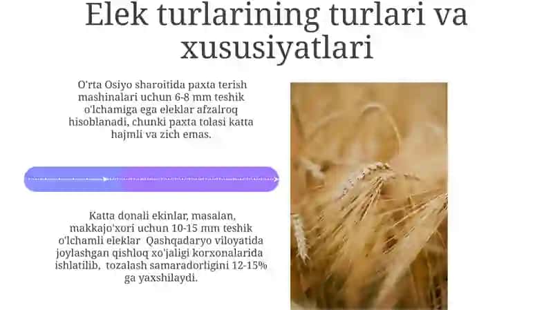 Ekinlar turiga qarab g'alvirlash tanlash mashinasi 4