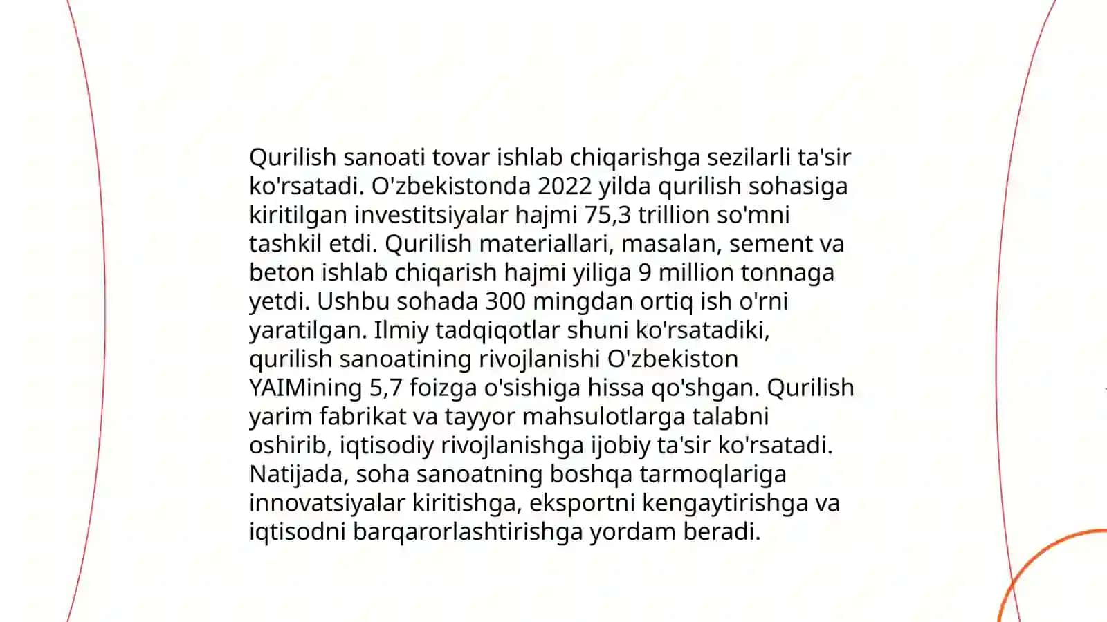 Milliy iqtisodiyotni tovar ishlab chiqarishga yoʻnaltirishda qurilishning tutgan oʻrni va axamiyati 4