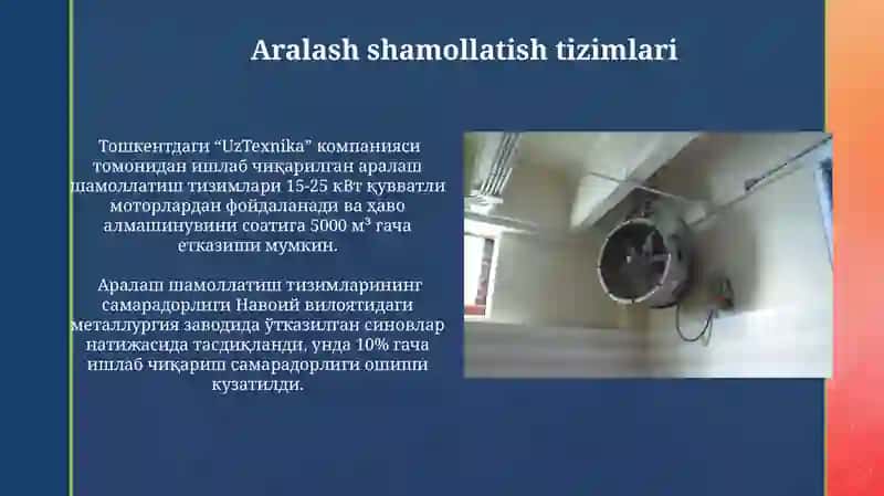 Ishlab chiqarish binolarni shamollatish turlari va qurilmalari 4