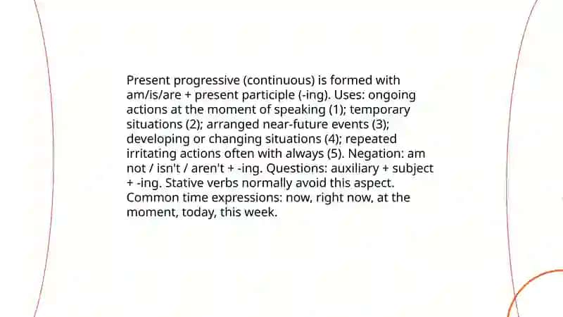 Aspect and tense system in English 4