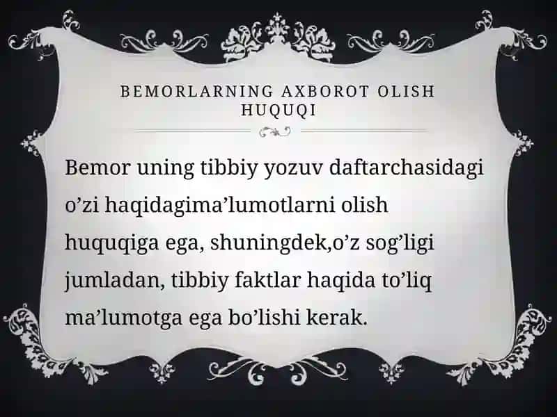 Tibbiy muolajalarga rozilik masalasi 4