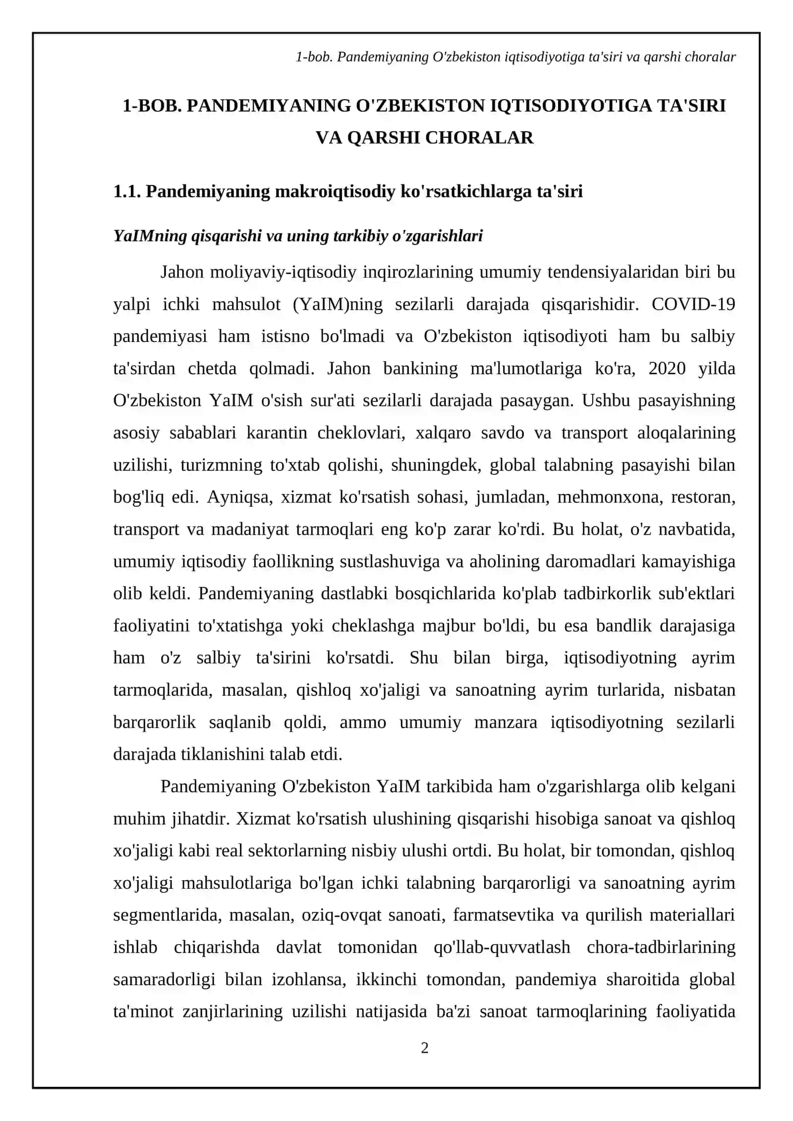 Pandemiya oqibatlarini bartaraf etishda O‘zbekistonning iqtisodiy salohiyatidan samarali foydalanish yo‘llari 4