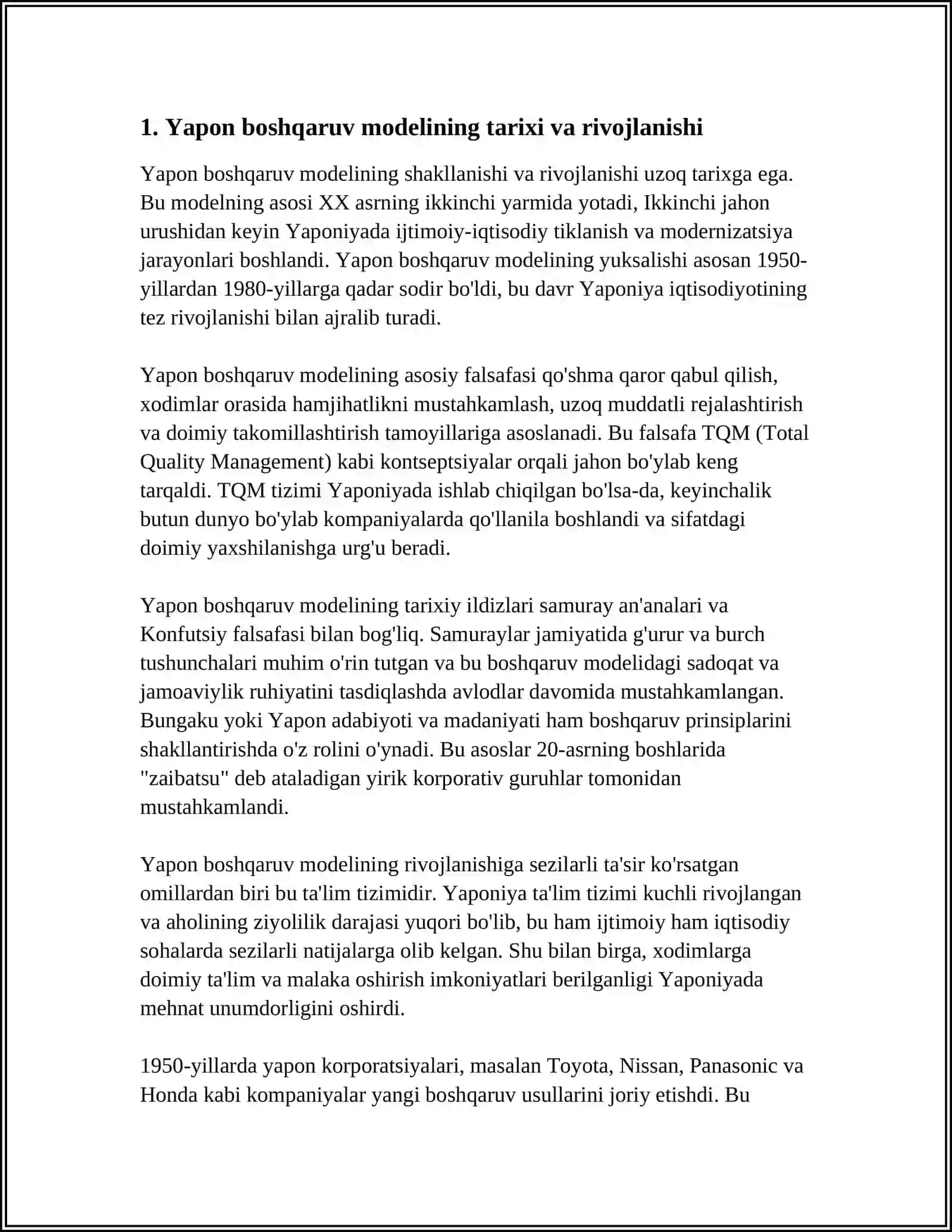 MENEJMENTNING YAPONIYA MODELI VA UNING FALSAFASI 4