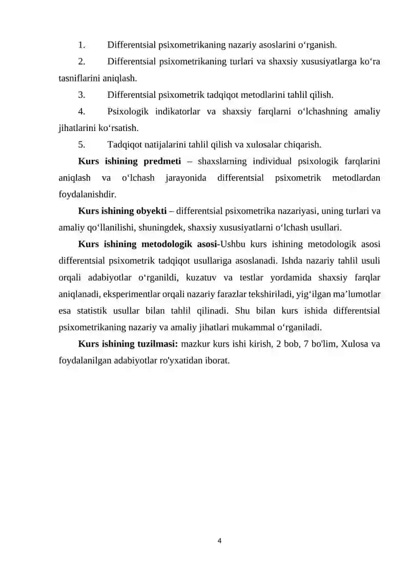 DIFFERENTSIAL PSIXOMETRIKA TASNIFI 4