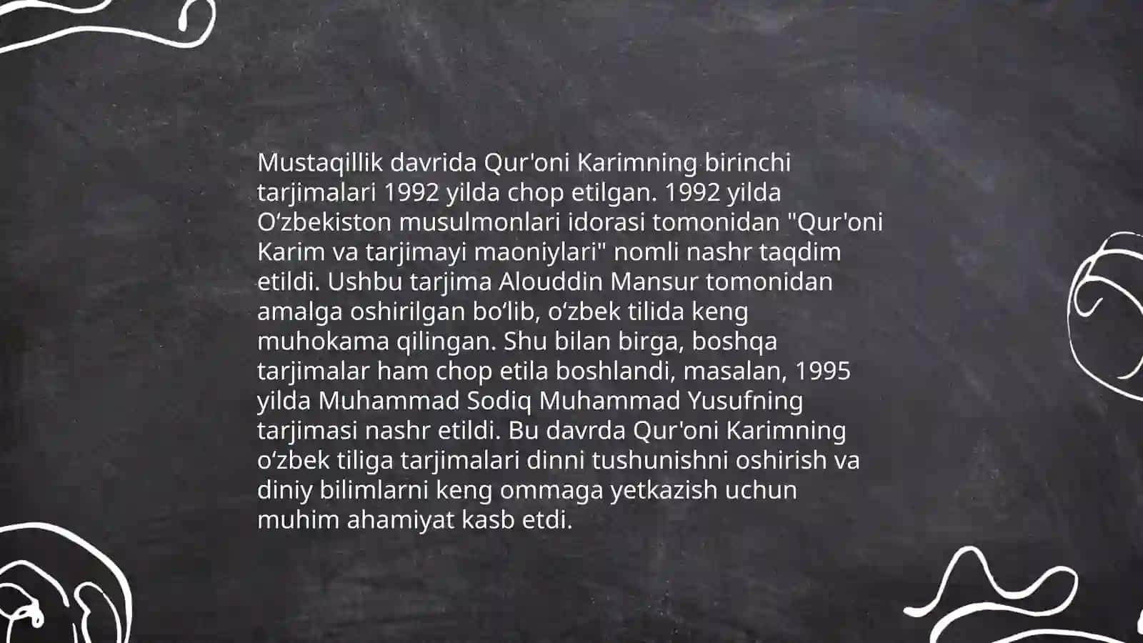 Quronning o'zbek tiliga tarjima qilinishi va tasirlari 4