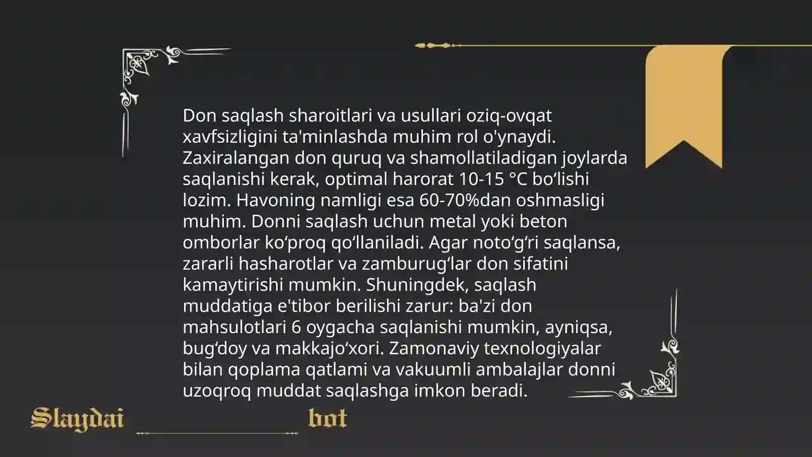Don va don mahsulotlarni qayta ishlash jarayonlar 4