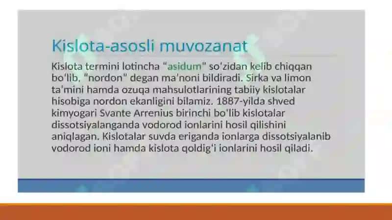 "Kislota-asosli eritmalardagi muvozanat" 4