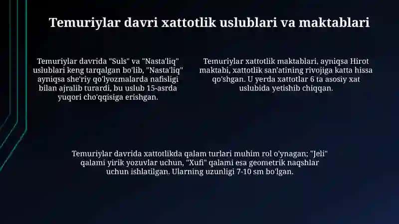 Amir Temur davrida kitobat san'ati 4