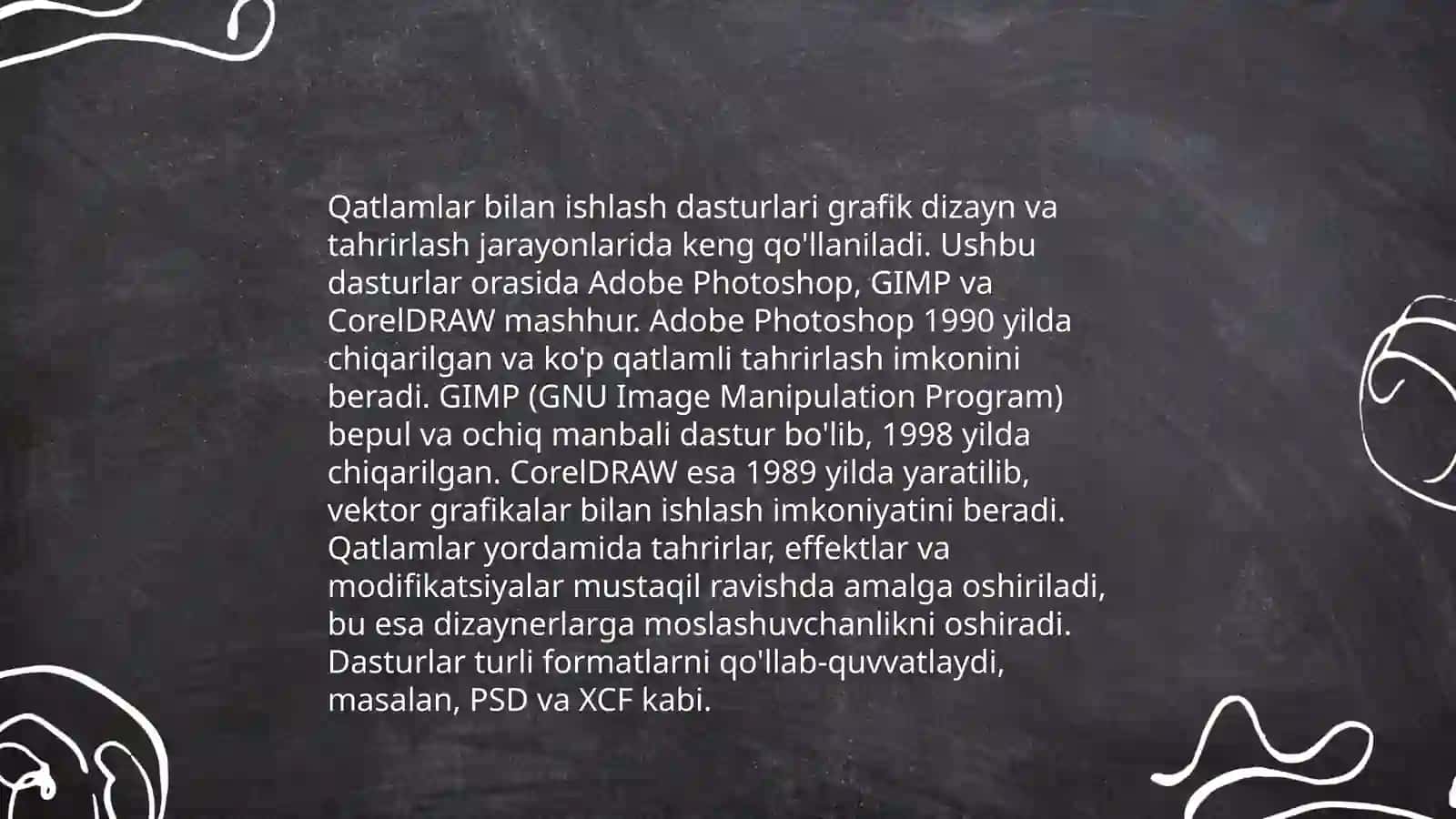 Qatlamlar, kanallar, grafik formatlar bilan ishlash 4