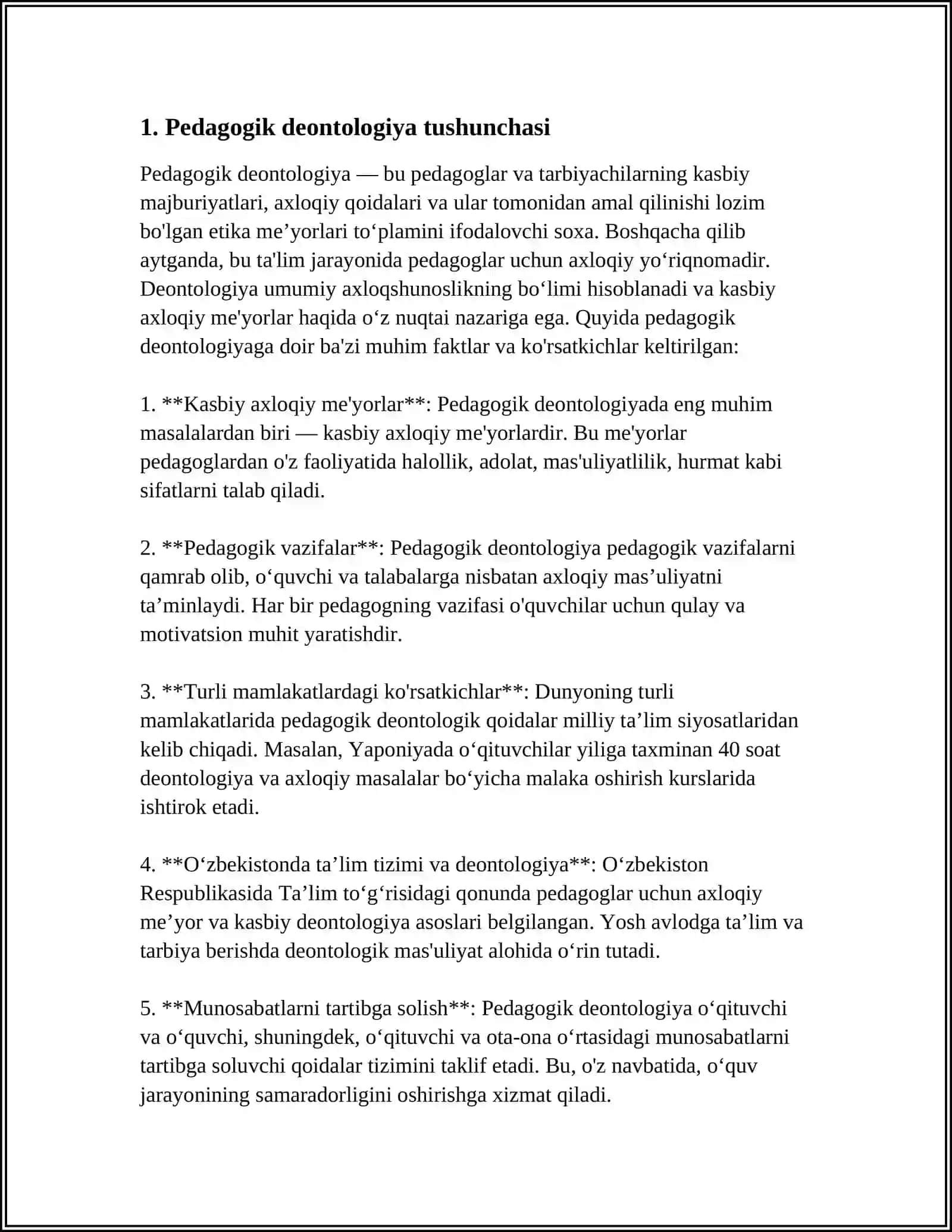 PEDAGOGIK DEONTOLOGIYA TUSHUNCHASI VA UNING TAMOYILLARI 4