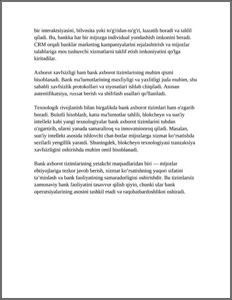 BANK AXBOROT TIZIMLARI 4