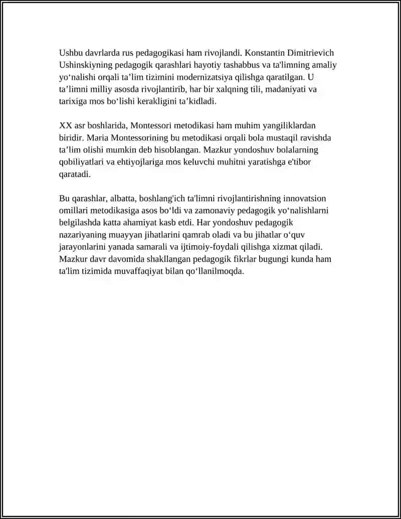 XVII—XX asr boschilarida pedagogik fikrlar rivoji 4