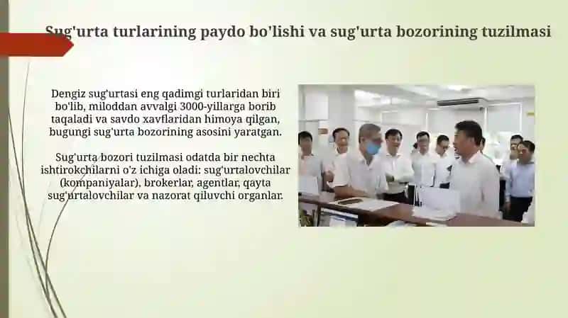 Sug’urtaning evolyutsiyasi va iqtisodiyotdagi roli 4