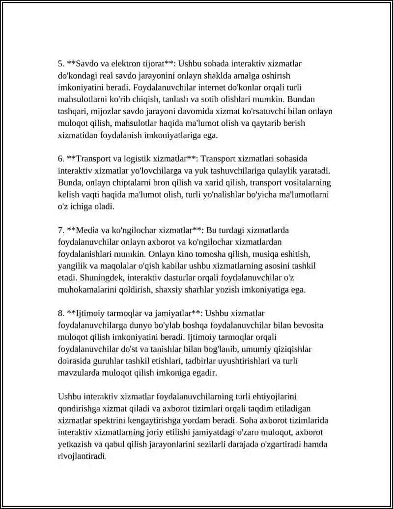SOHA AXBOROT TIZIMLARINING INTERAKTIV XIZMATLARI 4