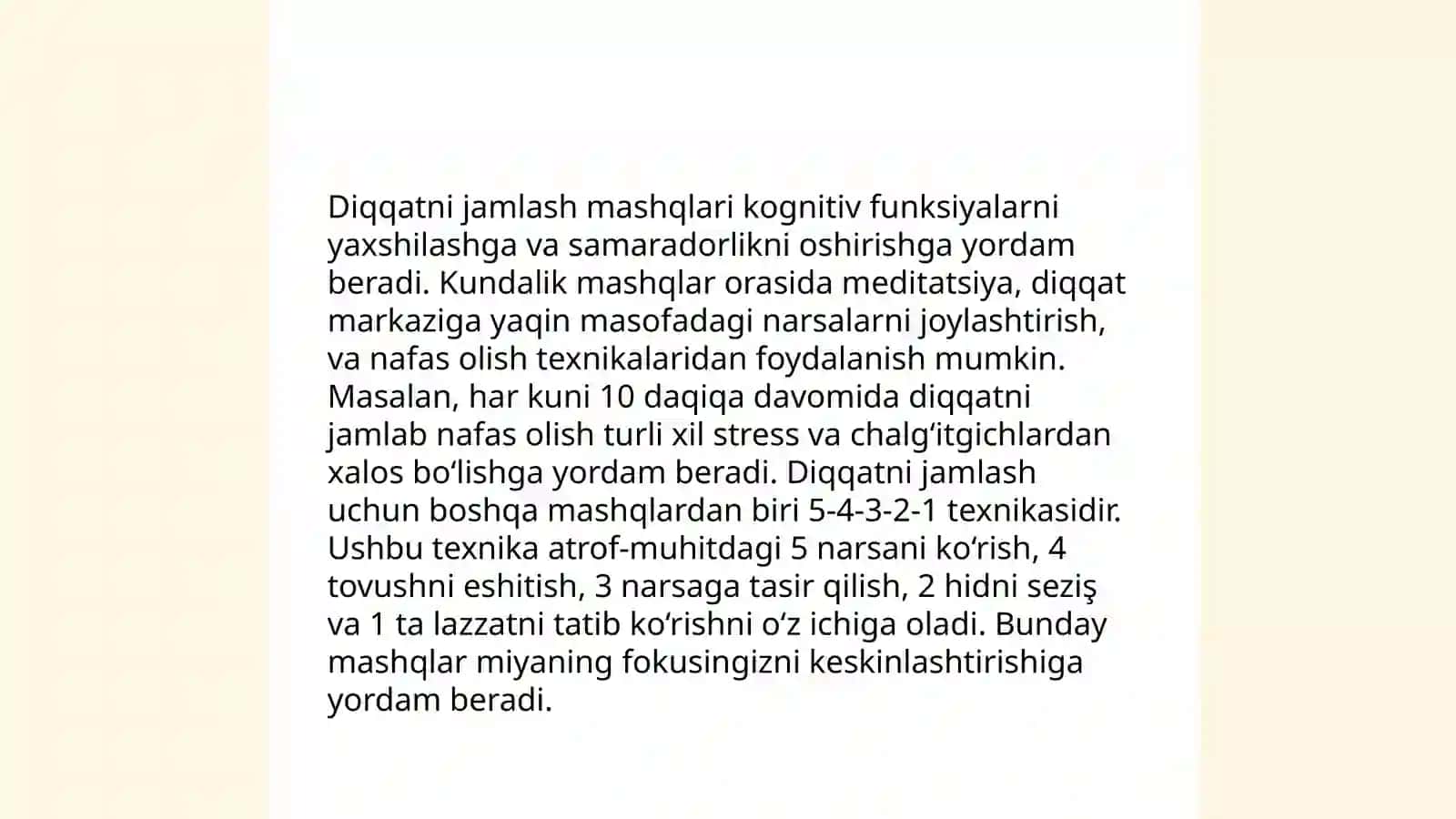 Diqqatni rivojlantirish texnikalari 4