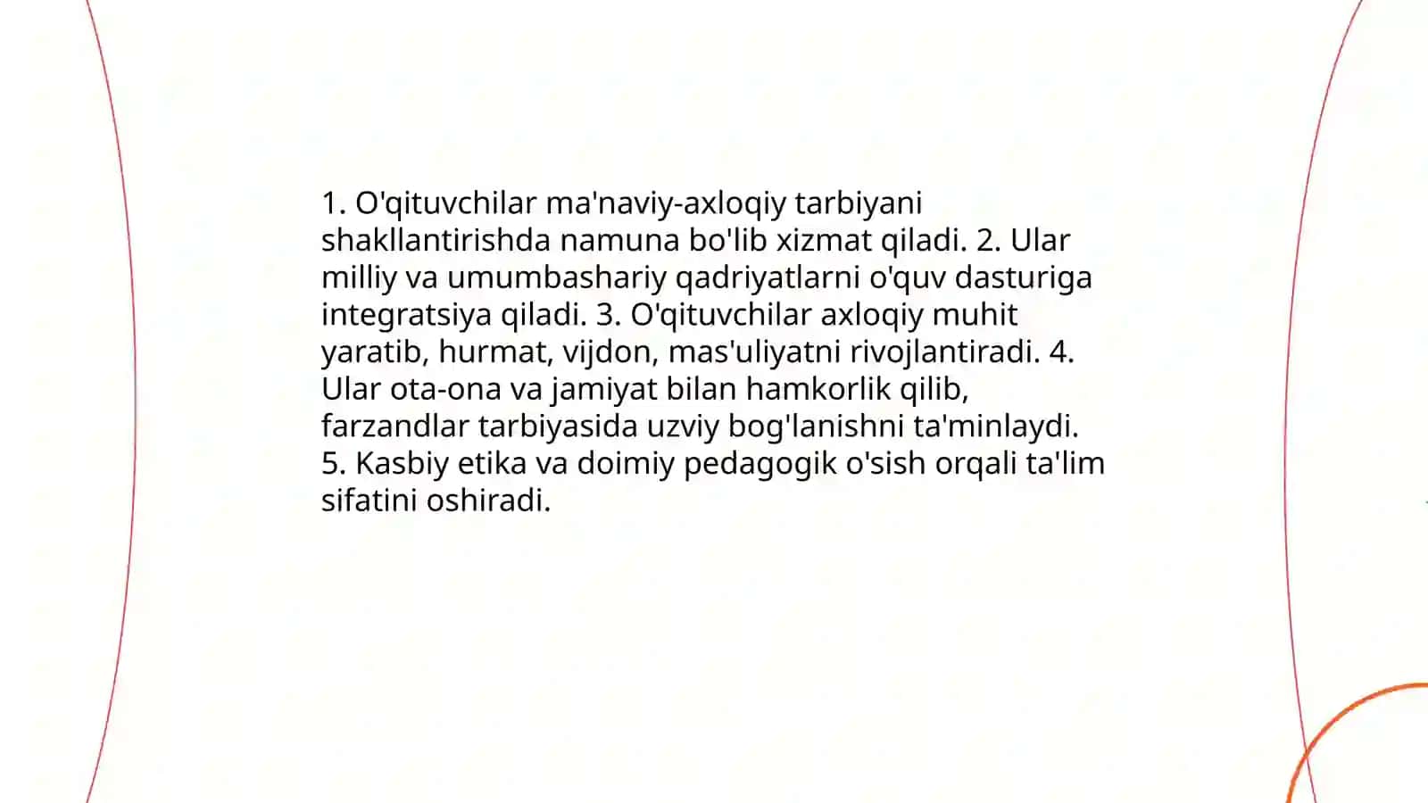 Pedagog ziyolilar jamiyatning ma'naviy ustuni 4