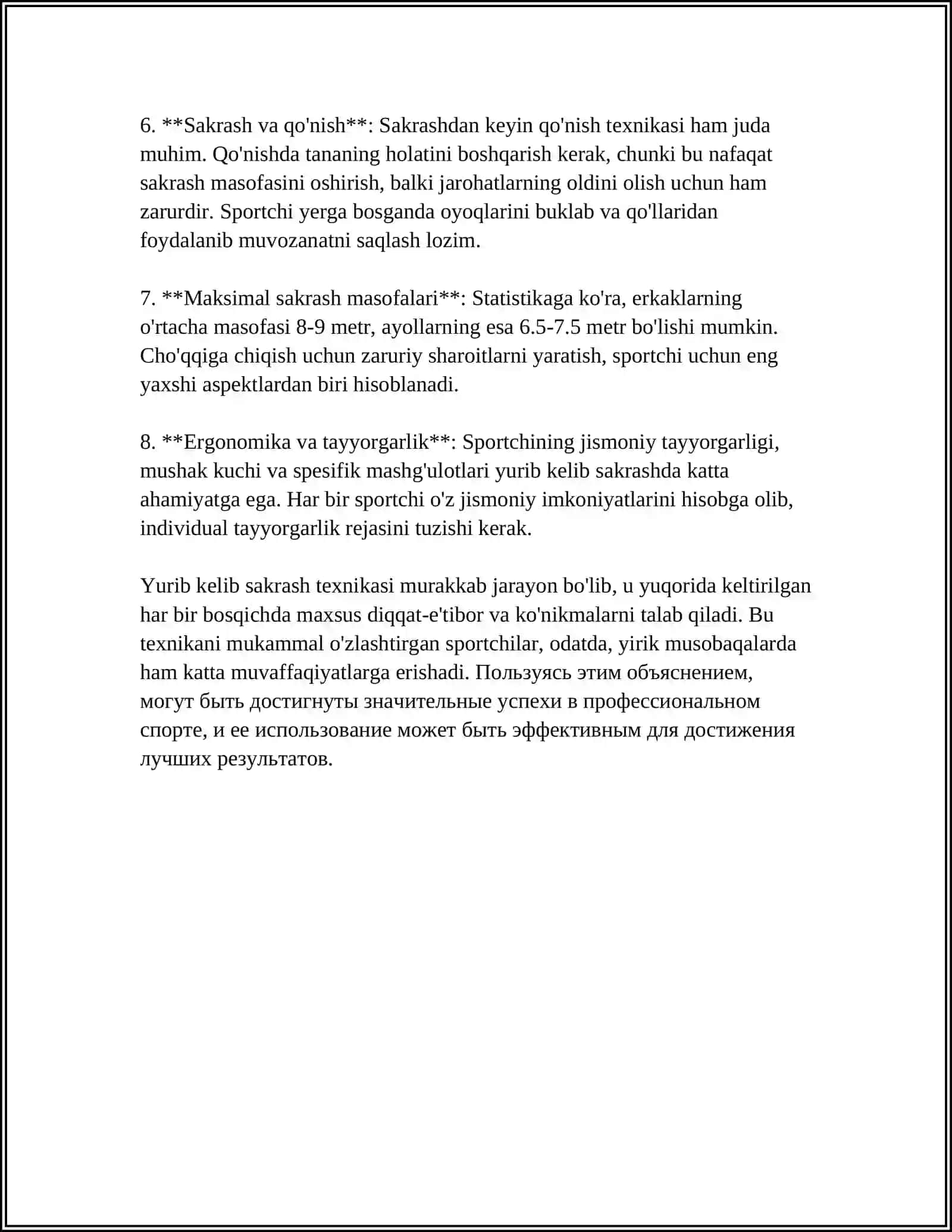 YUGURIB KELIB OʻZUNLIKGA SAKRASH TEXNIKASINI OʻRGANISH 4
