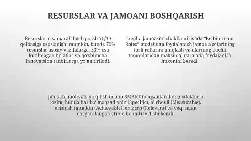 Innovatsion loyihalarni tashkil qilish va boshqarish 4