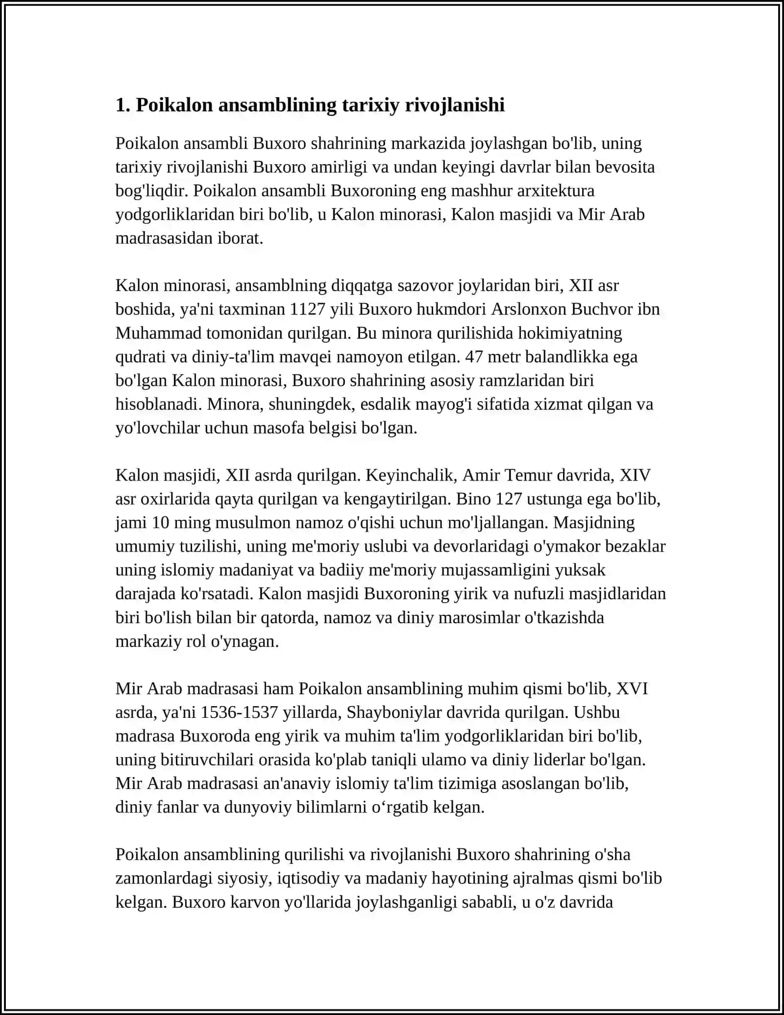 POYIKALON ANSANBILINING MEʼMORCHILIK USLUBI ORNAMENTI 4