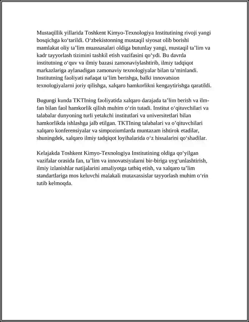 Toshkent Kimyo-Texnologiya Instituti 4