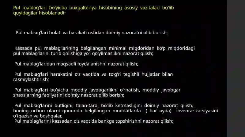 Pul mablag'lari hisobi 4