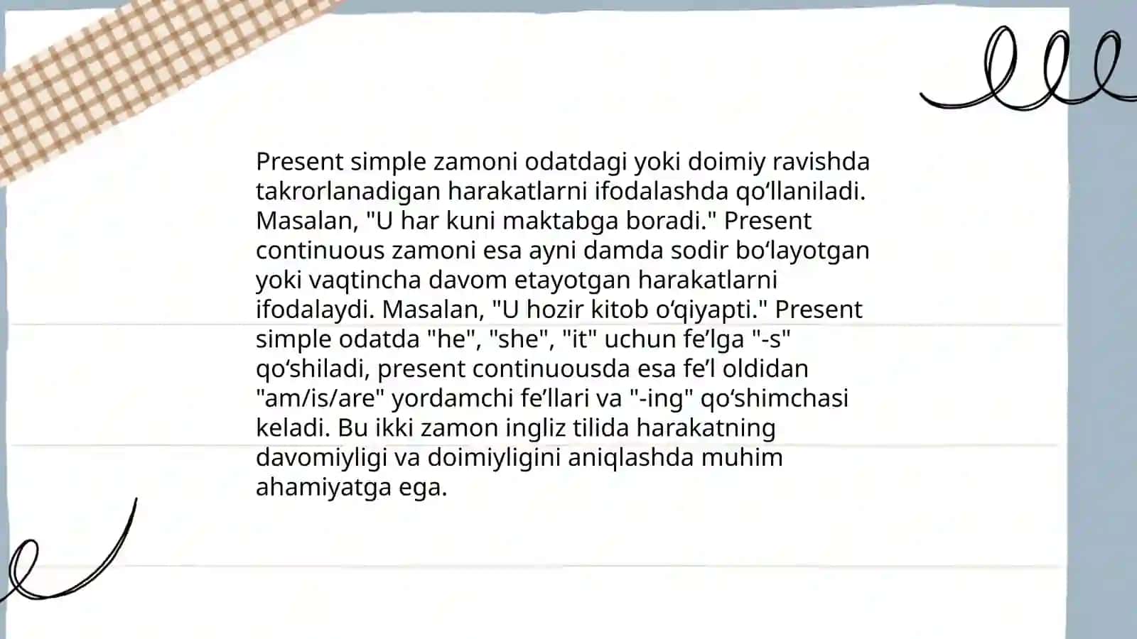 Present simple va present continuous haqida to'liq malumotlar 4