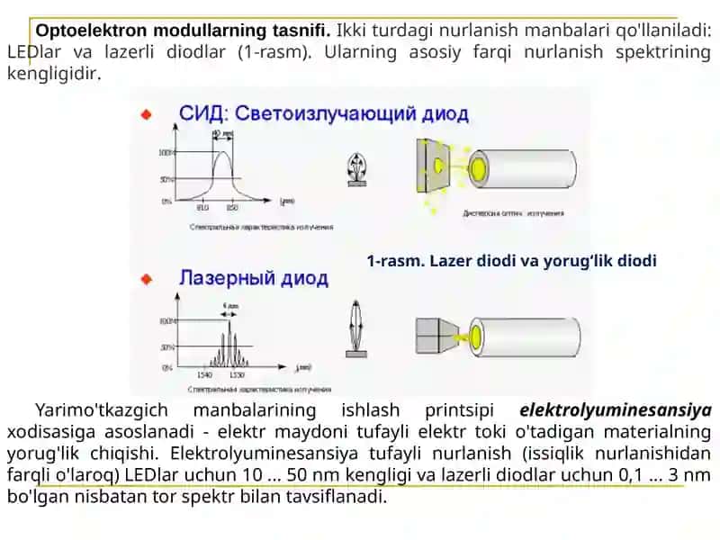 Lazer diodi, uning tavsif va parametrlari 4