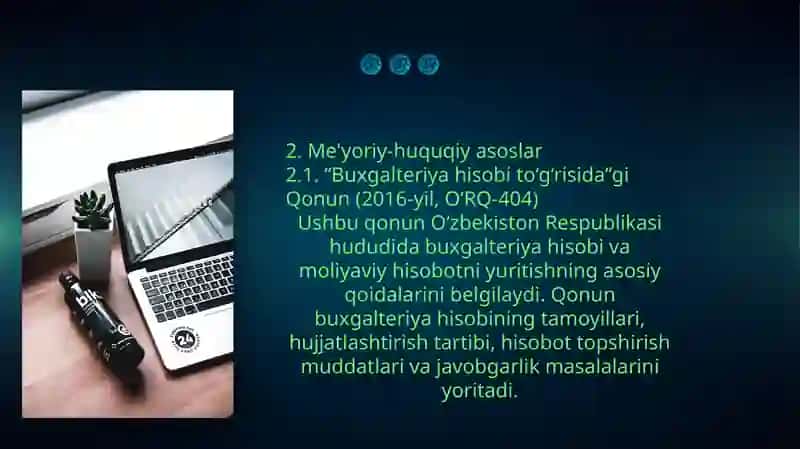 Moliyaviy hisobotlarni tashkil etishning me'yoriy huquqiy asoslari 4