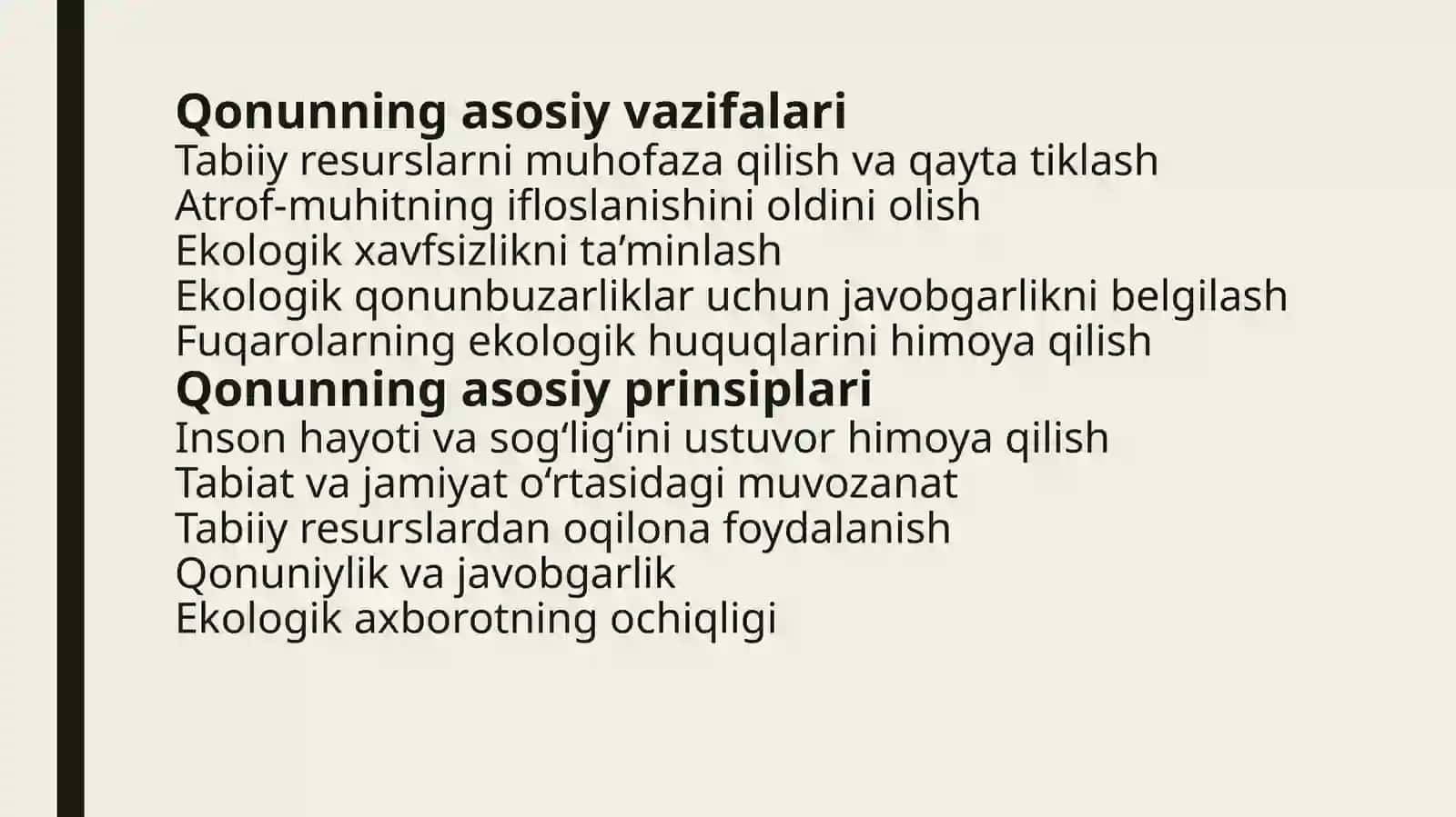 O’ZBEKISTON RESPUBLIKASINING TABIATNI MUHOFAZA QILISH TO’G’RISIDA QONUNI 4