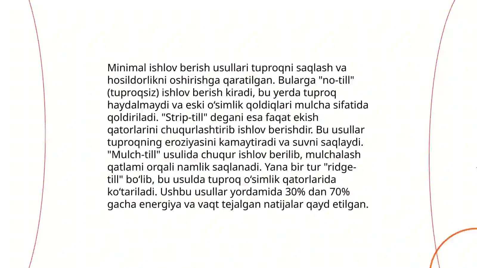 Tuproqqa minimal ishlov berish usullari va ularni amalga oshiruvchi mashinalarni o‘rganish 4