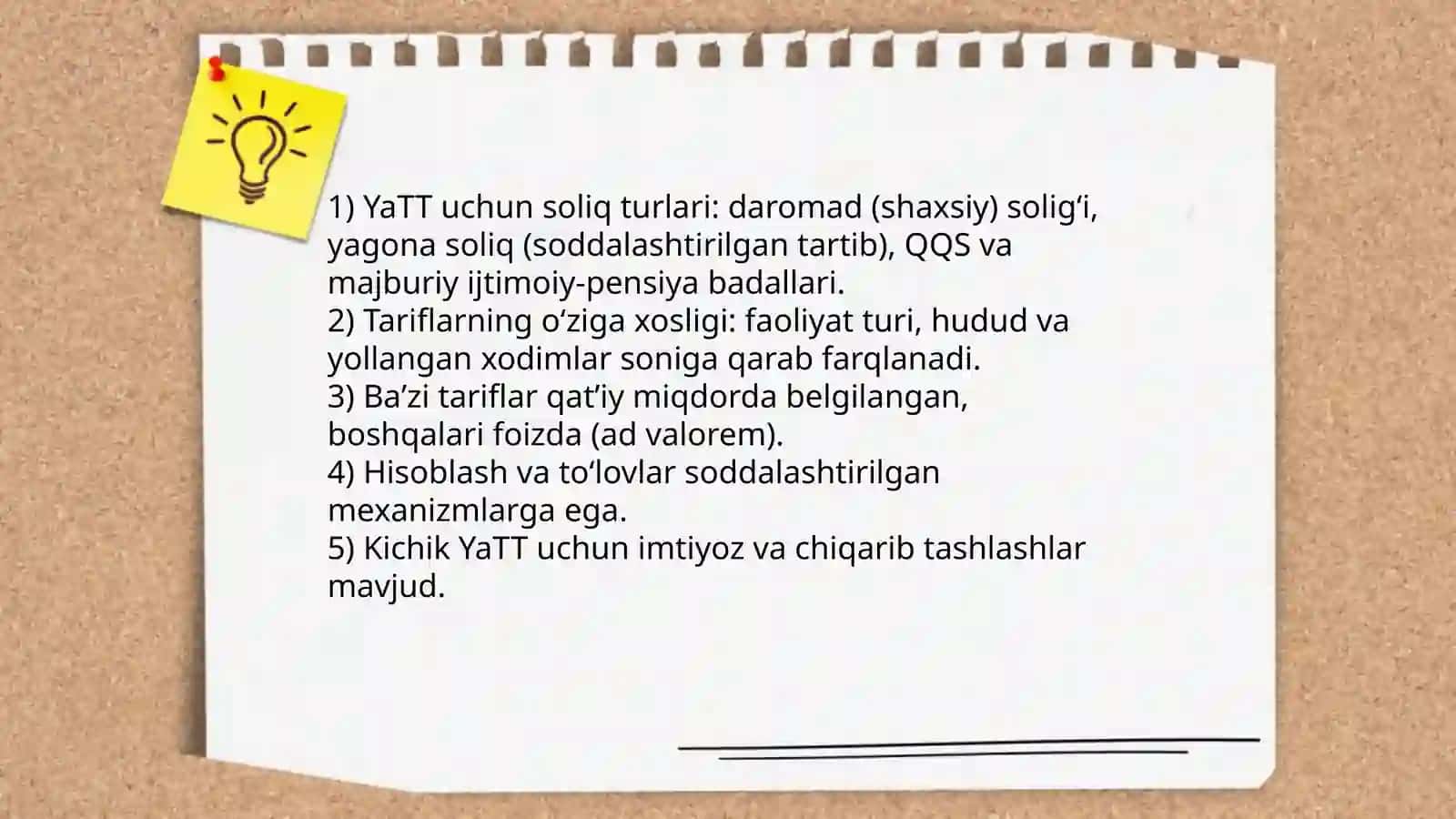 YaTT toʻlaydigan soliqning oʻziga xos xususiyatlari va ularni undirish uslubiyati 4