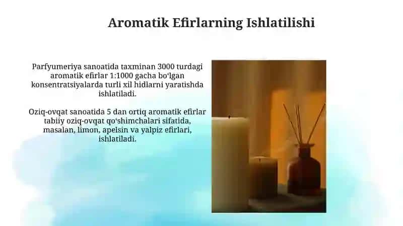 Aromatik efirlar haqida 4