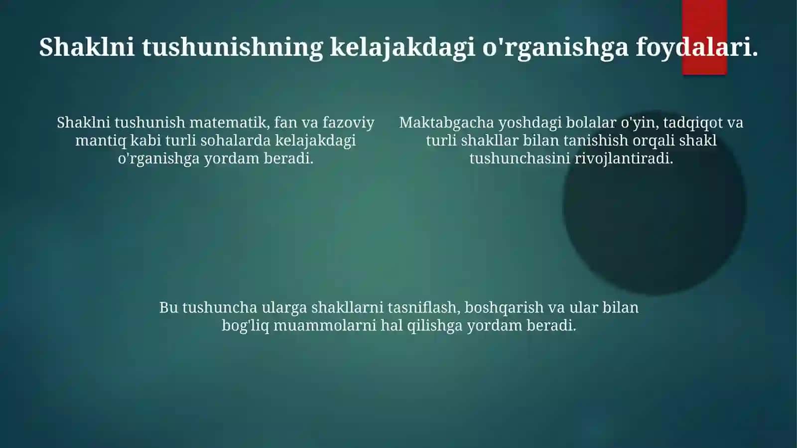 Obyektning shakli va geometrik tushunchalar 4