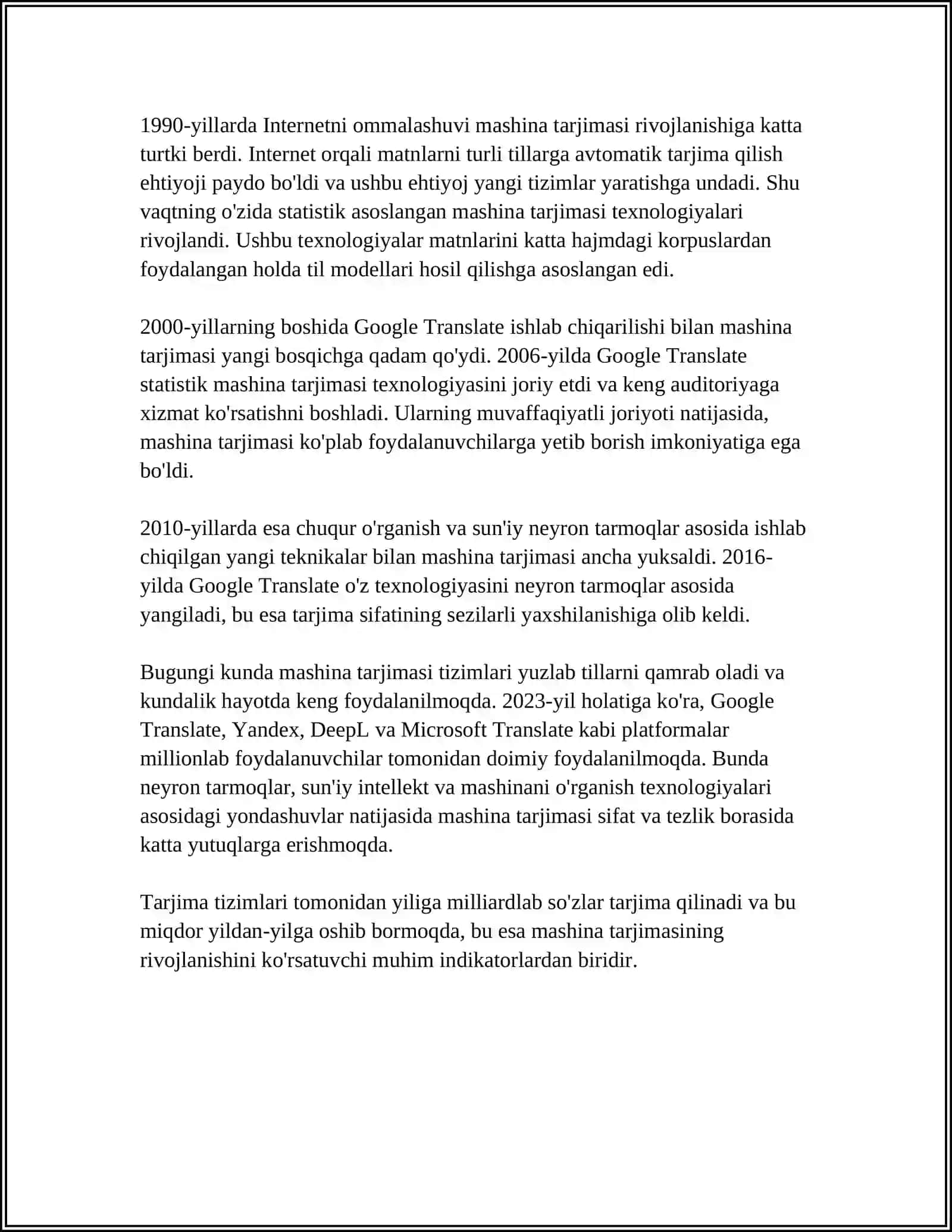 MASHINA TARJIMASI 4