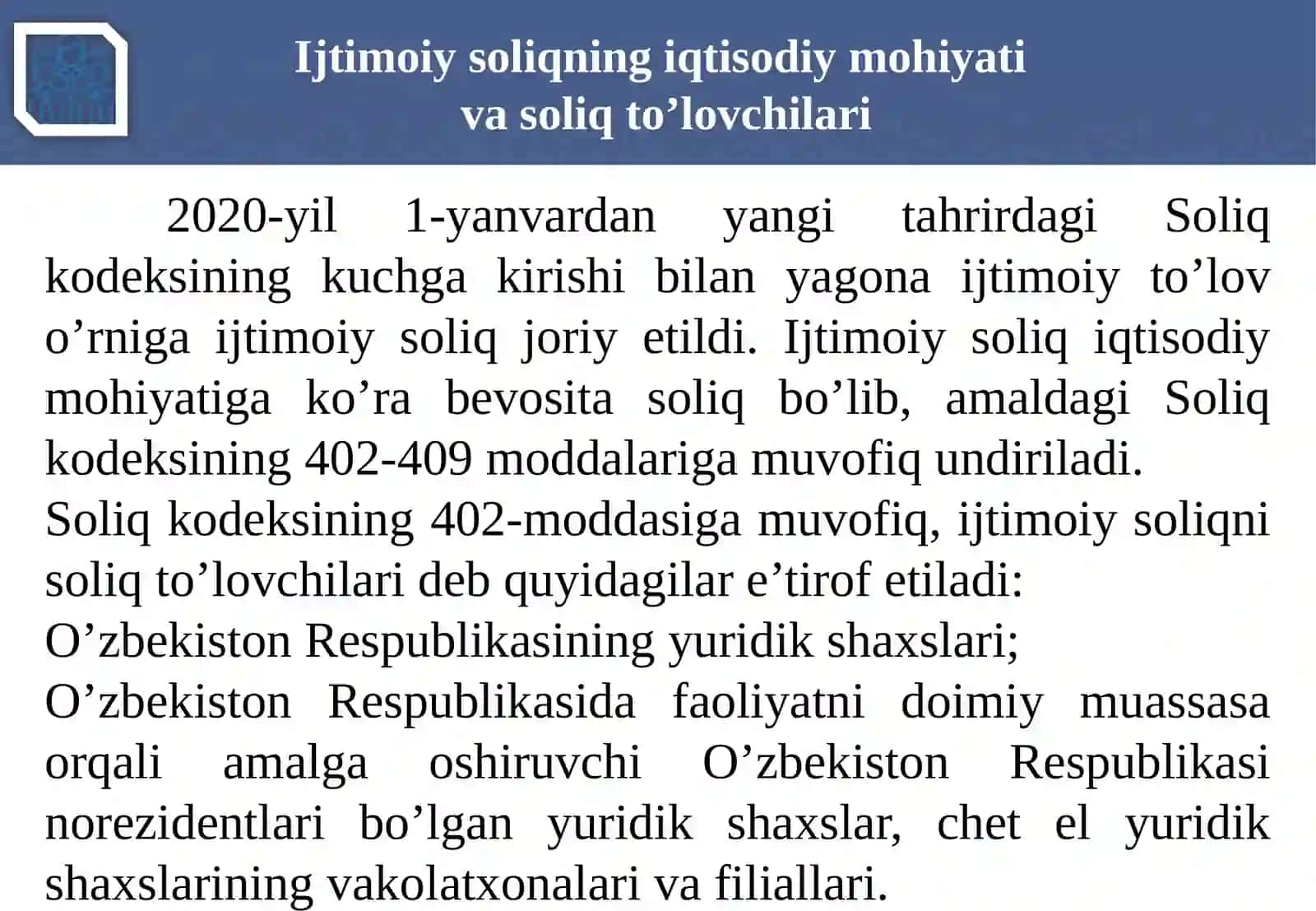 Ijtimoiysoliqningiqtisodiy mohiyati va soliqto'lovchilari 4