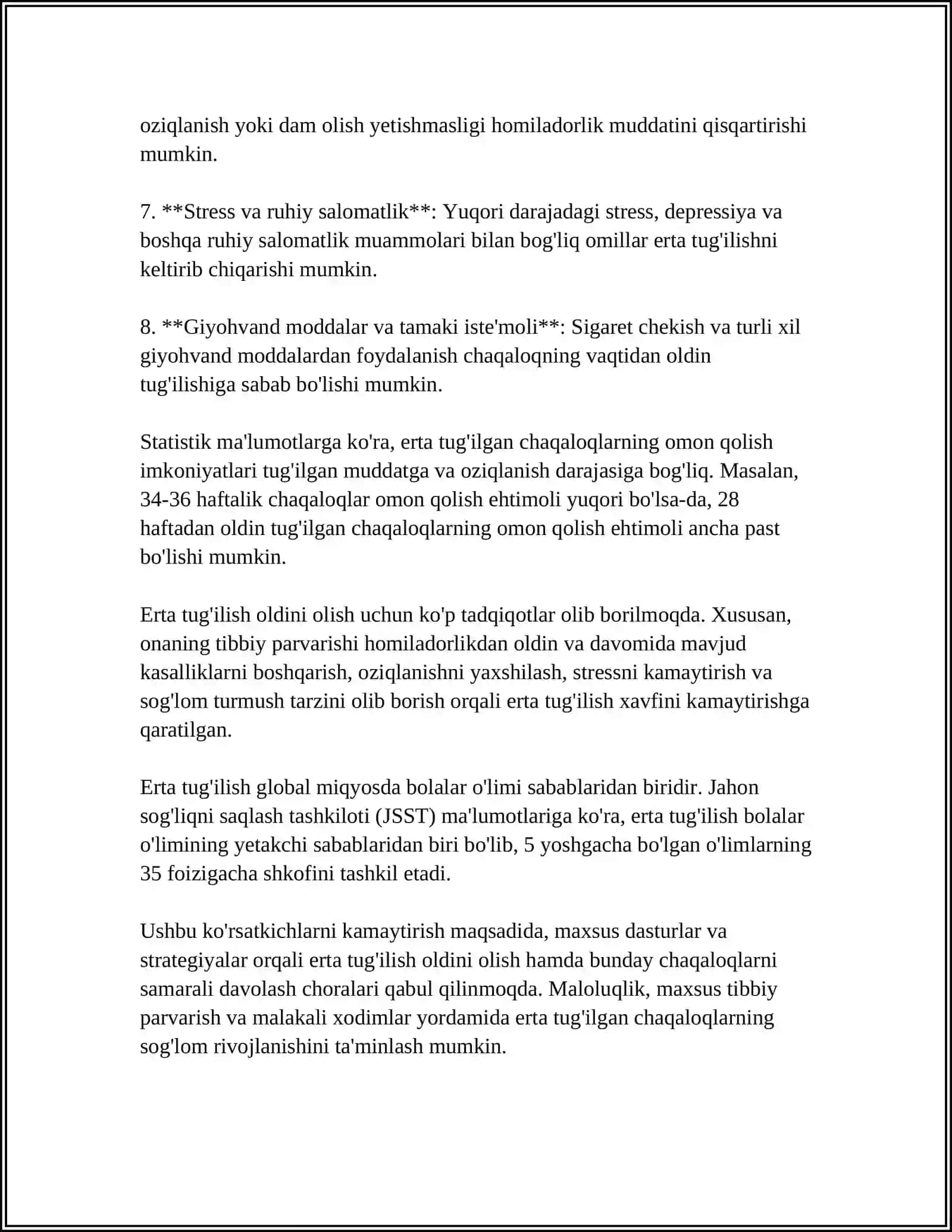TUG'MA ANOMALIYALAR. CHALA TUG'ILGANLARDAGI BUZILISHLAR 4