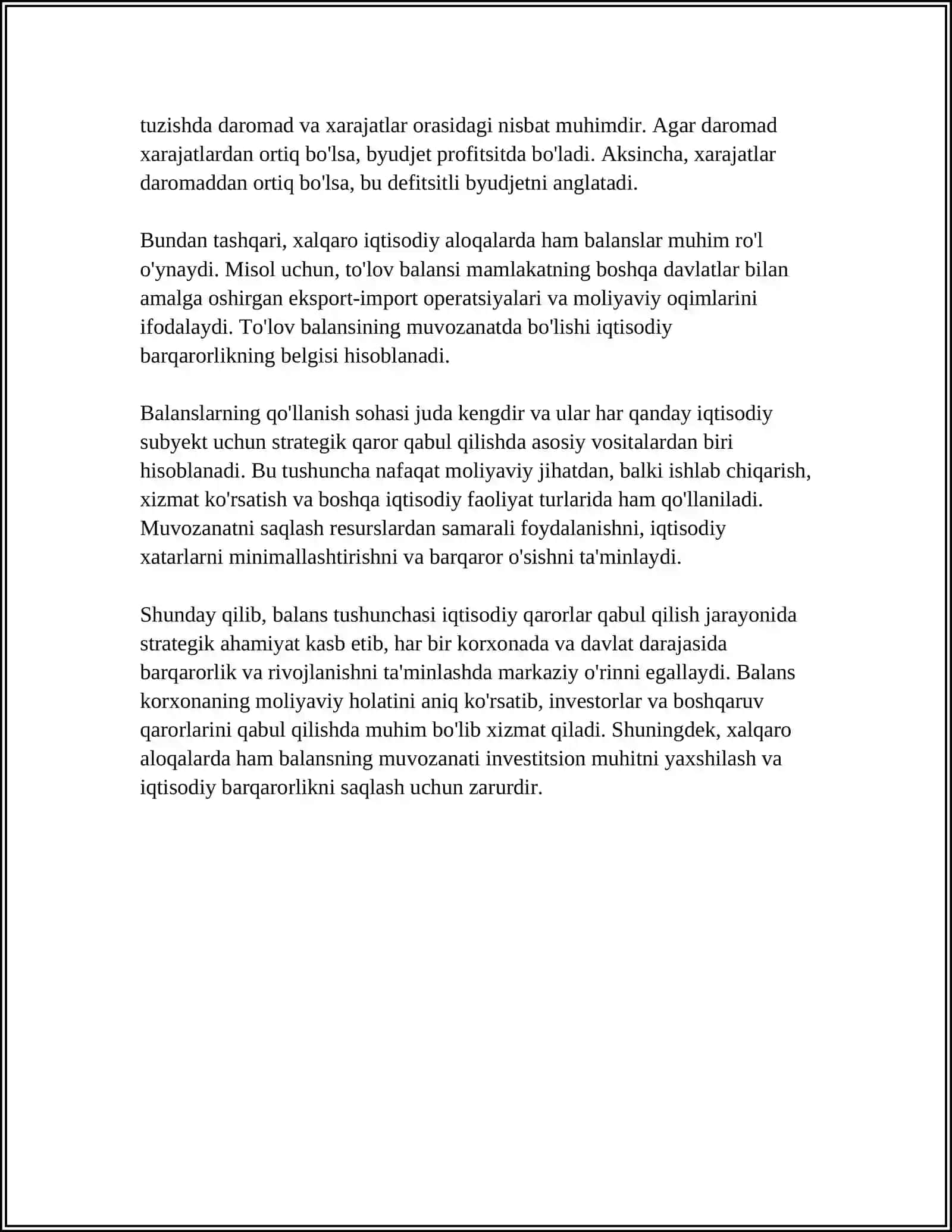 BALANS TUSHUNCHASI VA UNING IQTISODIY AHAMIYATI 4