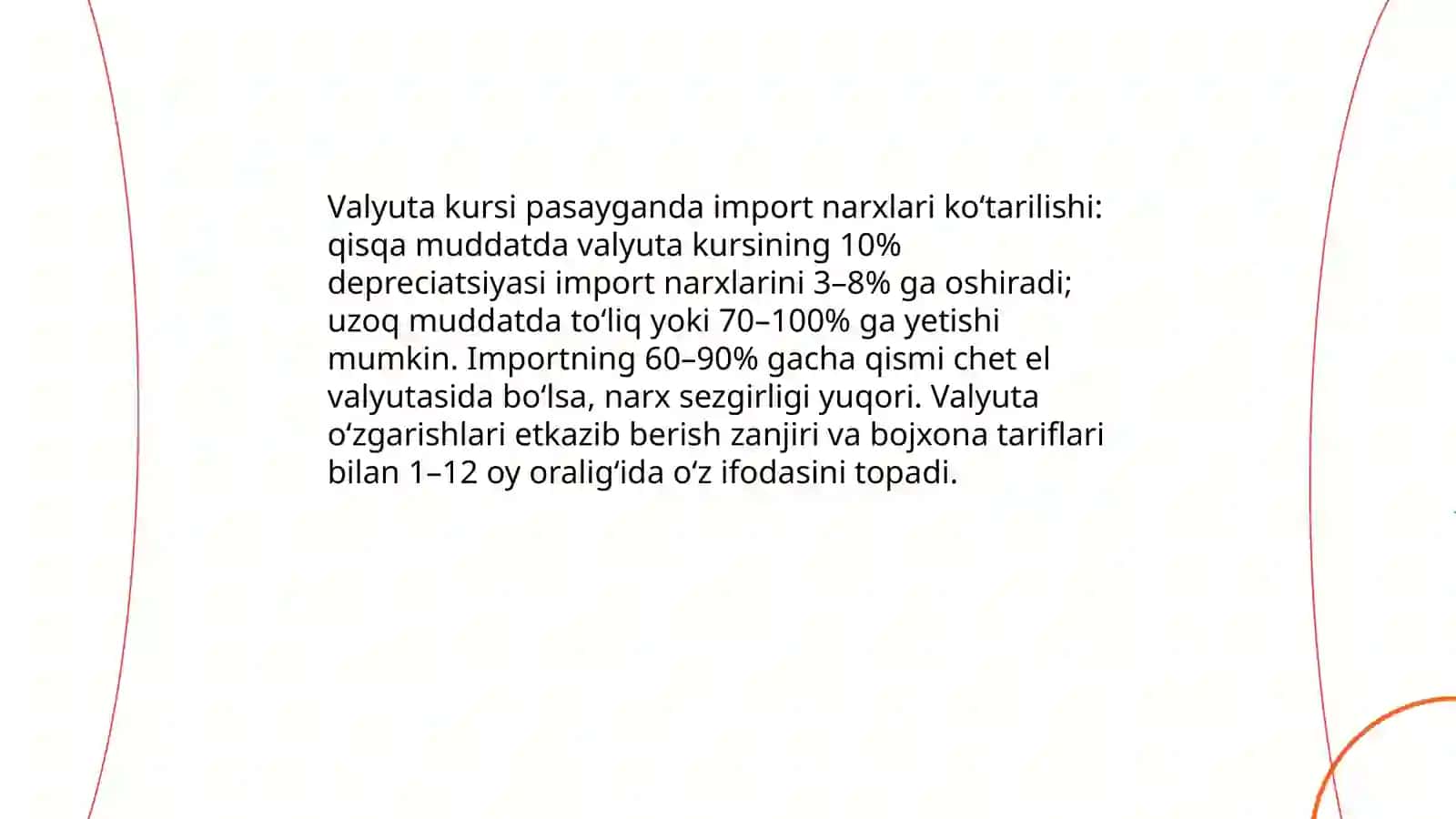 Oʻzbekistonning valyuta siyosati import eksport narxlari tahlili 4
