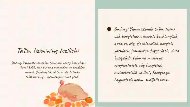 Qadimgi Yunoniston, Sparta va Afinada, Markaziy Osiyoda talim va pedagogik fikrlar 4