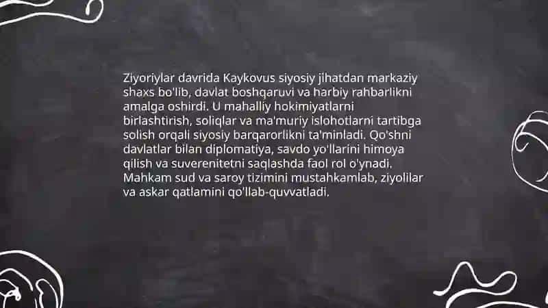 Sharq mutafakkiri Kaykovus haqida taqdimot 4