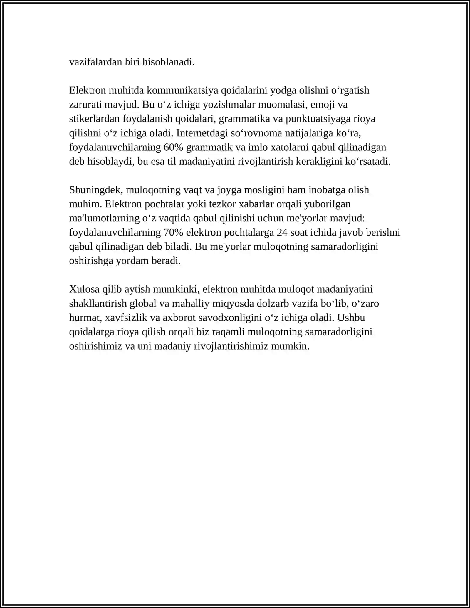 OʻQITUVCHILARDA MULOQOT MADANIYATINI SHAKLLANTIRISHDA ZAMONAVIY TEXNOLOGIYALARDAN FOYDALANISHNING PEDAGOGIK ASOSLARI 4