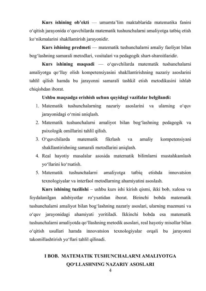 Matematik tushunchalarni amaliyotga qo'llash 4