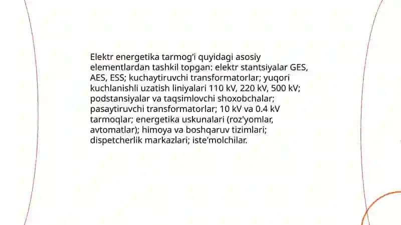 Elektrostansiya va elektr energetika tarmogi 4
