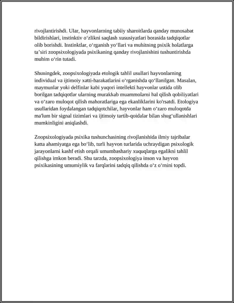 Zoopsixologiyada Psixikani Paydo Bo'lishi 4