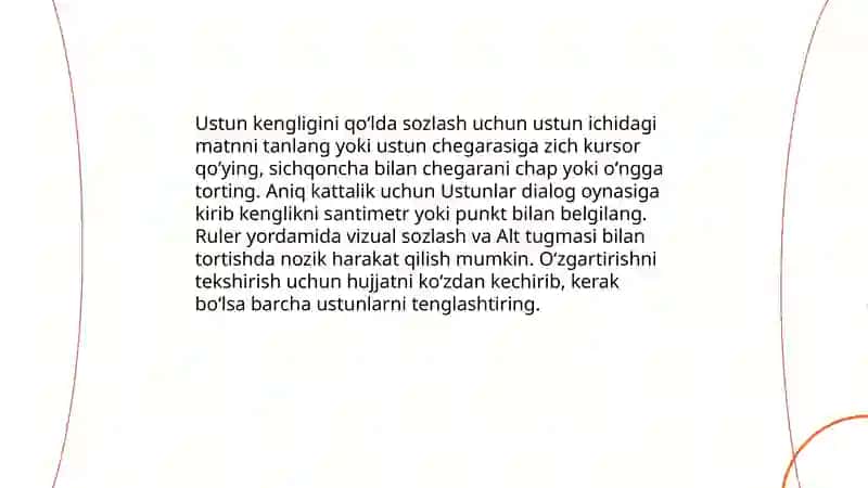 Matnni ustunlarga boʻlish 4