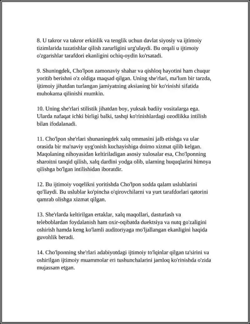 CHO'LPON SHE'RLARIDA IJTIMOIY VOQELIK TALQINI 4