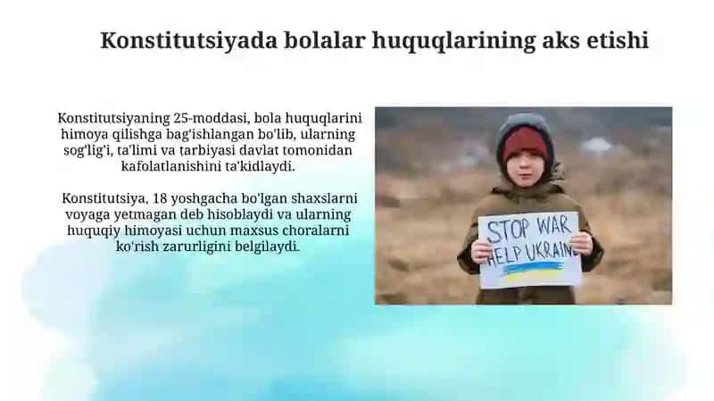 Bolalar huquqlari: Konstitutsiyaviy kafolatlar 4