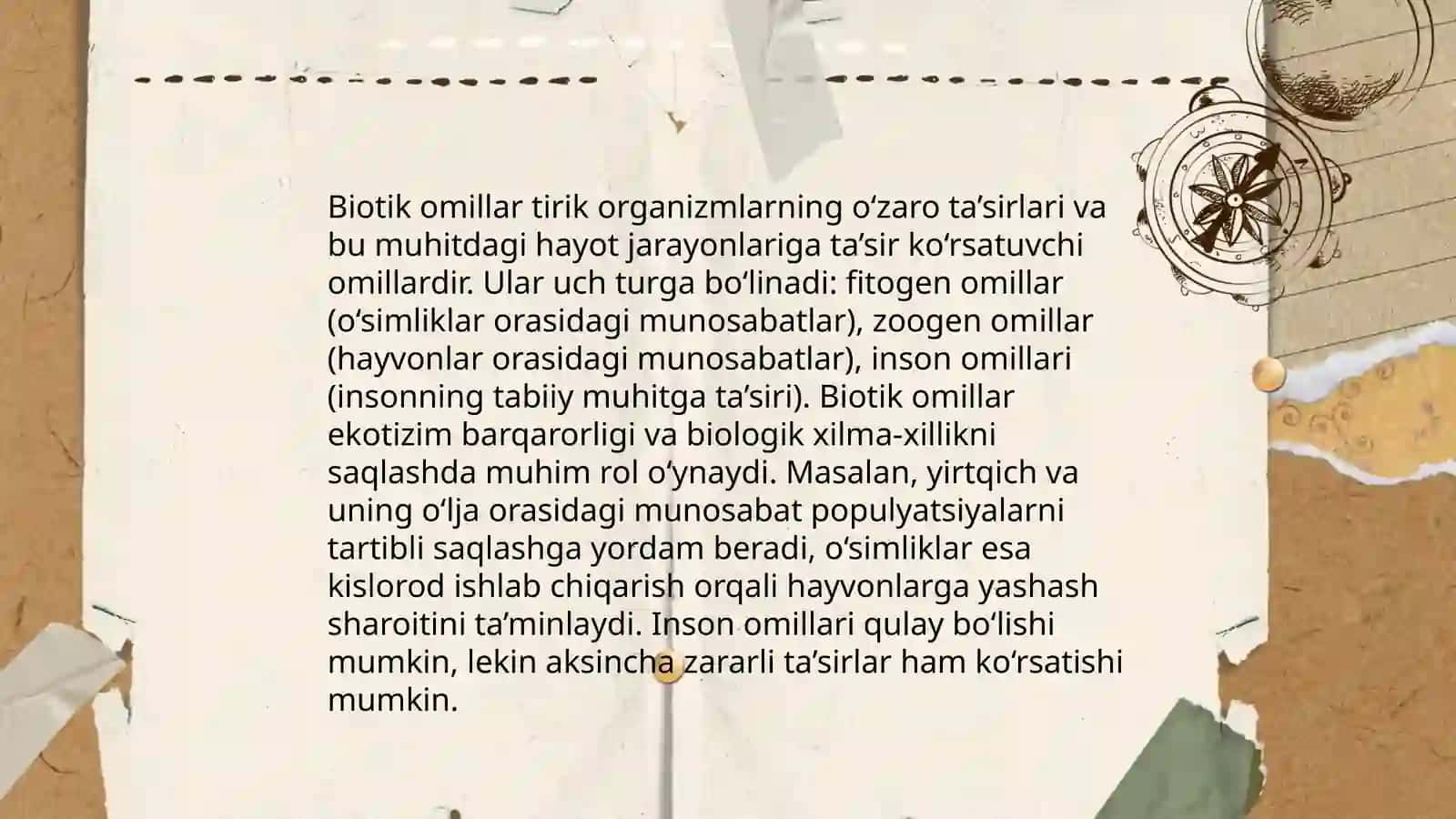 Abiotik va biotik ekologik omillar va ularning tabiatda òsimliklarning tarqalishidagi ahamiyati 4